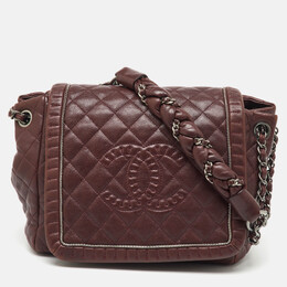 Chanel Burgundy Quilted Leather CC Istanbul Accordion Flap Bag 1198217