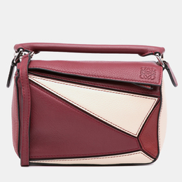 Loewe Red Mini Tricolor Calfskin Puzzle Satchel 1198228