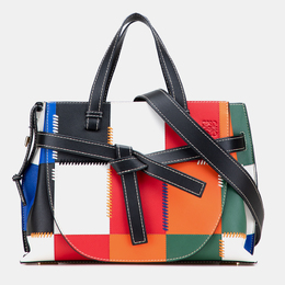 Loewe Multicolor Medium Patchwork Leather Gate Top Handle Satchel 1197963