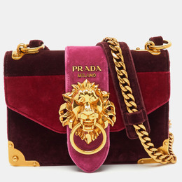 Prada Multicolor Velvet Lions Head Cahier Flap Shoulder Bag 1198007