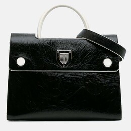 Christian Dior Black Medium Crinkled Calfskin Christian Diorever Satchel 1198098
