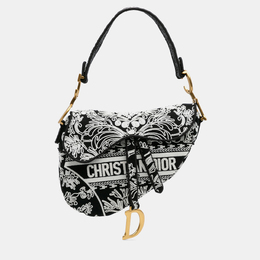 Christian Dior Black Canvas Embroidered Ornamental Cornely Saddle Bag 1197995
