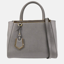Fendi Petite 2Jours Gray Leather Tote Bag 1197888