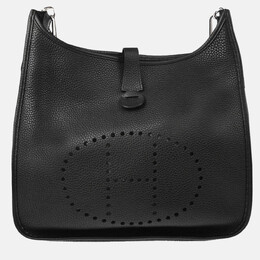 Hermes Evelyne III GM Black Taurillon Clemence Leather Shoulder Bag 1197925