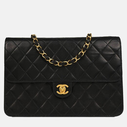 Chanel Medium Half Flap Black Lambskin Shoulder Bag 1197920