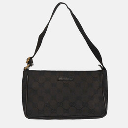 Gucci GG Black Canvas and Leather Shoulder Bag 1197885