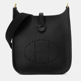 Hermes Evelyne TPM Black Taurillon Clemence Leather Shoulder Bag 1197689