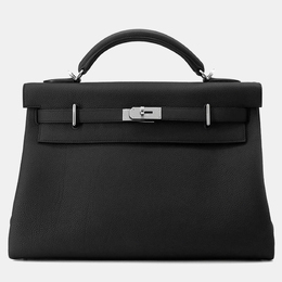 Hermes Maxi Kelly 42 Black Togo Leather Tote Bag 1197694