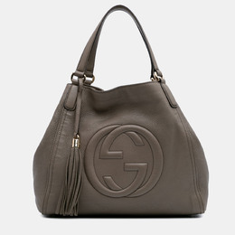 Gucci Brown Medium Leather Soho Cellarius Tote 1197605