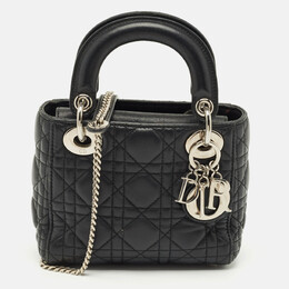 Christian Dior Black Cannage Leather Mini Lady Christian Dior Tote 1197021