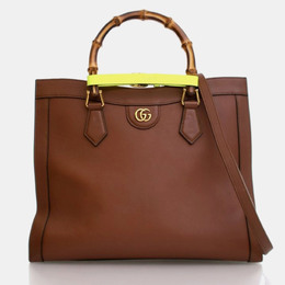 Gucci Diana Medium Brown Calfskin Leather Tote Bag 1196936