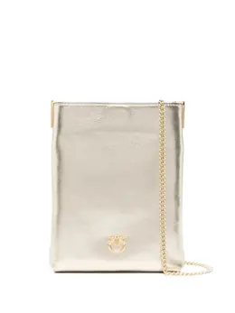 Pinko metallic-effect leather cross body bag 31641251