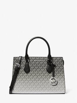 Сумка Sheila среднего размера с фирменным логотипом и эффектом омбре Michael Kors, черный 35r5s6hs8b | black