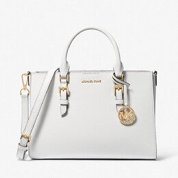 Сумка Michael Kors Sally Medium 2-in-1 Saffiano Leather and Logo, белый 30s3gyds8l | optic white