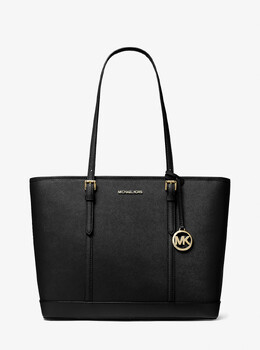 Большая сумка-тоут из сафьяновой кожи Jet Set Travel Michael Kors, черный 35f0gtvt9l | black