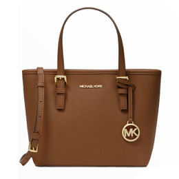 Сумка Michael Kors Jet Set Travel Extra-Small Saffiano Leather Top-Zip Tote, коричневый 35t9gtvt0l | luggage