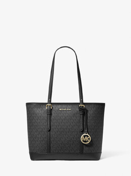 Маленькая большая сумка с логотипом Jet Set Travel на молнии сверху Michael Kors, черный 35s0gtvt1v | black