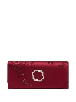 Malone Souliers Vivien crystal-embellished satin clutch 31299748