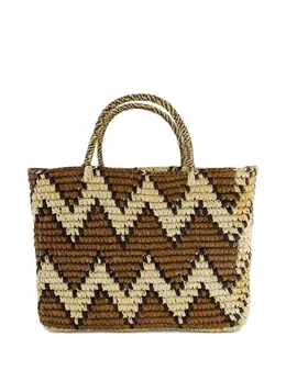 Sensi Studio Split Personality canasta straw tote bag 20211614