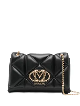 Love Moschino quilted logo-plaque shoulder bag 31661126