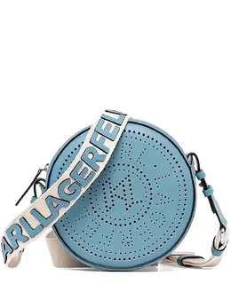 Karl Lagerfeld perforated-logo round crossbody bag 31142093