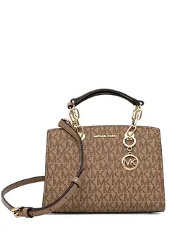 Michael Kors Mini Cynthia Cross Body Bag 29551370 Brown Monogram Chain Gold Tone