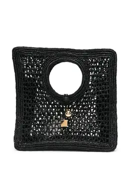 Jacquemus circular-handle raffia tote bag 31512003