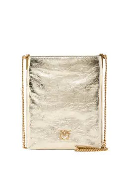 Pinko metallic-finish mini clutch bag 30379345
