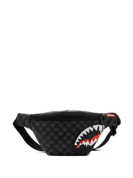 Sprayground shark-face checkered belt bag 30990259