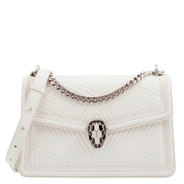 Bvlgari Serpenti Diamond Blast Shoulder Bag- White Agate 287328