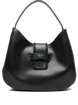 Emporio Armani braided-detail leather shoulder bag 31668399