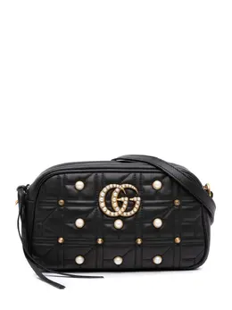 Gucci 2016-2025 Small GG Marmont Matelasse Leather Pearl Studded crossbody bag 31768377