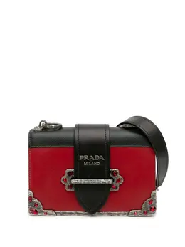 Prada 2016-2025 Saffiano Trimmed City Calf Crystal Cahier crossbody bag 31760661