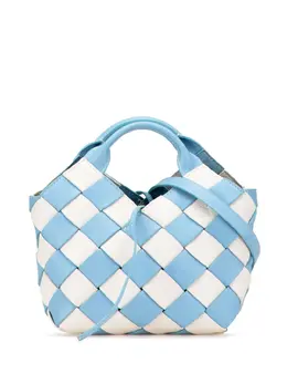 Loewe 2012 Mini Woven Calfskin Gingham Surplus Basket Bag satchel 31806156