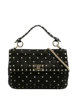 Valentino Garavani 2000-2017 Medium Suede Rockstud Spike satchel 31801098