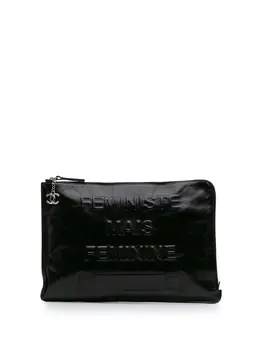 Chanel 2015-2016 Large Calfskin Feministe Maize Feminine Pouch clutch bag 31767048