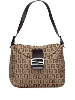 Fendi 2000-2010 Zucchino Canvas Double Flap Mamma shoulder bag 31777519