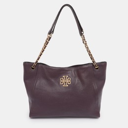 Tory Burch Purple Leather Small Britten Chain Tote 1199795