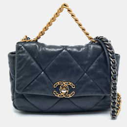 Chanel Navy Blue Quilted Leather Small 19 Flap Bag 1199699