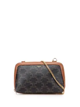 Celine 2021 Triomphe Coated Canvas Clutch On Chain crossbody bag 31797590