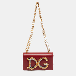 Dolce & Gabbana Red Leather DG Girls Phone Bag 1199591