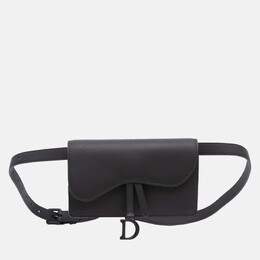 Christian Dior Black Ultramatte Saddle Belt Bag 1199506