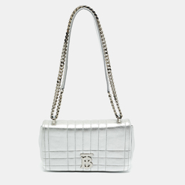 Burberry Silver Quilted Leather Small Lola Shoulder Bag 1199595