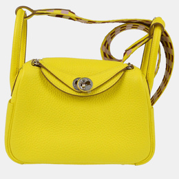 Hermes Lindy 20 Mini Lime Taurillon Clemence Leather Shoulder Bag 1199345