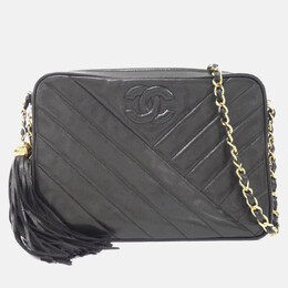 Chanel CC Tassle Black Leather Shoulder Bag 1199257