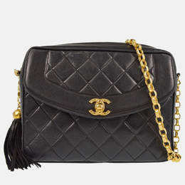 Chanel CC Tassel Black Lambskin Leather Camera Bag 1199335