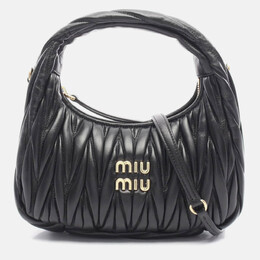 Miu Miu Miu Wonder Matelasse Black Leather Hobo Bag 1199265