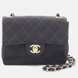 Chanel Matelasse Single Flap Black Canvas Shoulder Bag 1199210