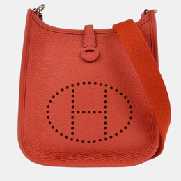 Hermes Evelyne TPM 16 Red Taurillon Clemence Leather Shoulder Bag 1199338