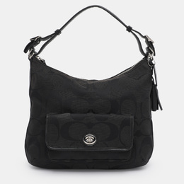 Coach Black/Grey Canvas and Leather Legacy Courtenay Hobo 1199479